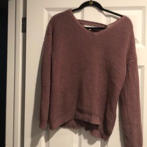 Cross cross back mauve sweater